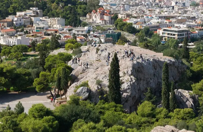 The Areopagus viewed from the Acropolis in Athens