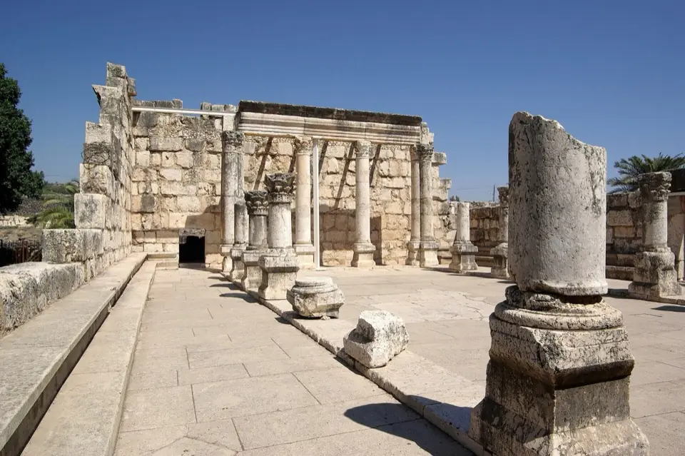 The synagogue ruins at Capernaum