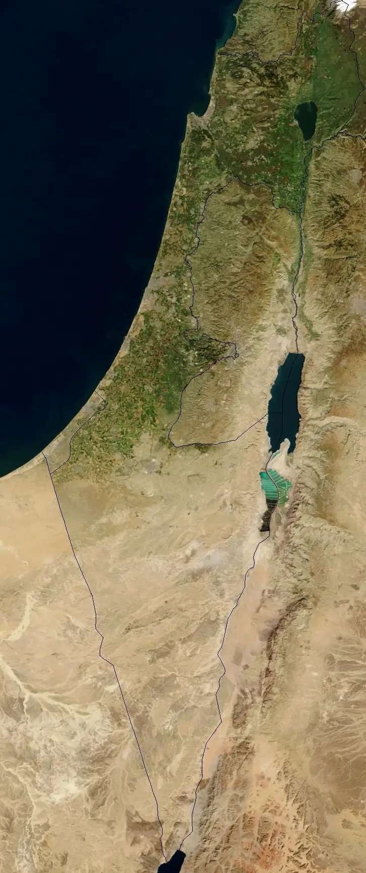Satellite photo of Israel