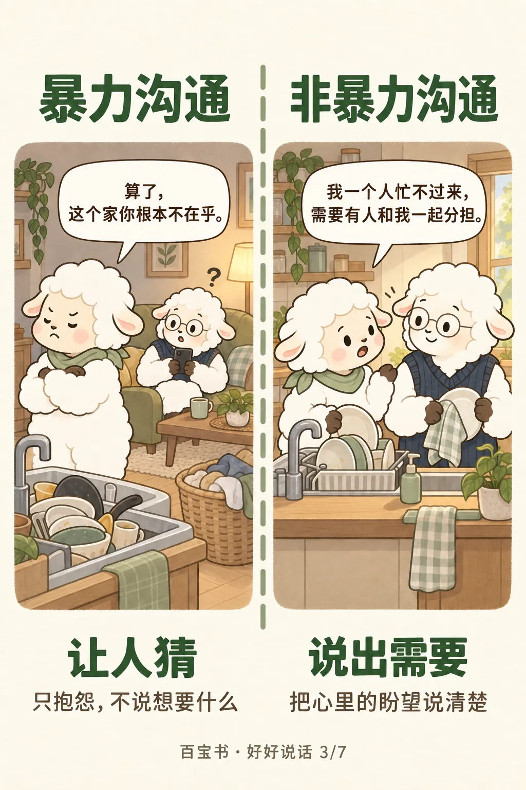 对照插画:让人猜与说出需要