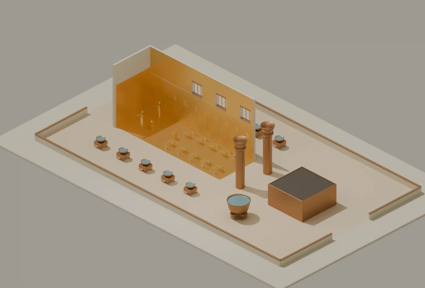 Scripture Trove's 3D Solomon's temple with walls cut away